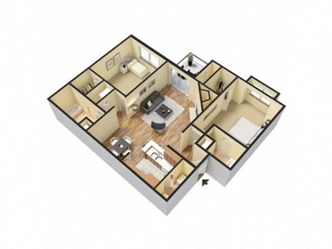 a floor plan of a home with a bedroom and living room